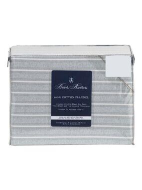 BROOKS BROTHERS Striped Flannel Sheet Set